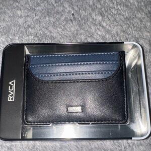 RVCA Black and Navy Card Holder
